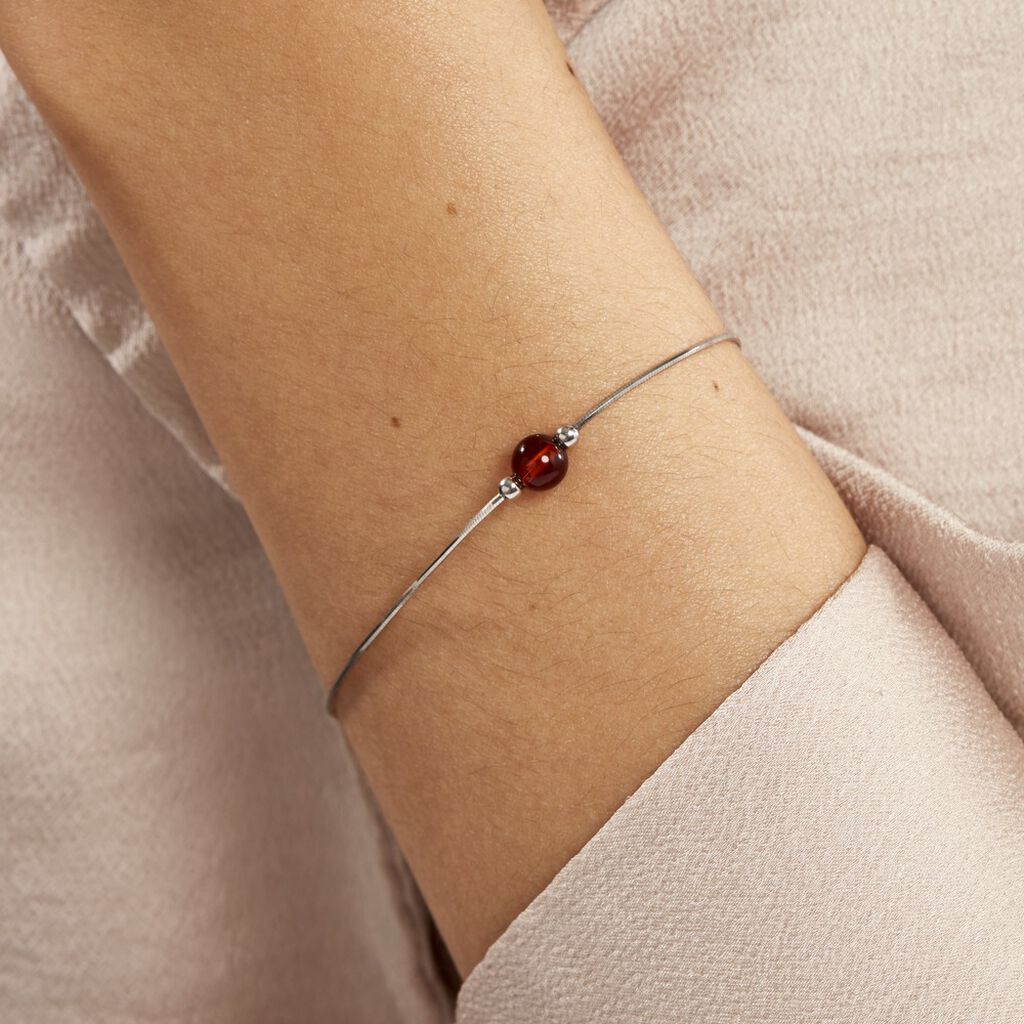 Bracelet Argent Et Ambre  - Spannringe Damen | OROVIVO