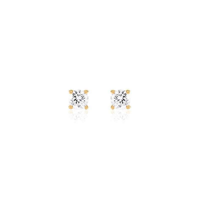 AURELA Damen Ohrstecker Gold 585 (14 Karat) Synthetischer Diamant Wei&szlig; 0,25 ct - Ohrstecker Damen | OROVIVO