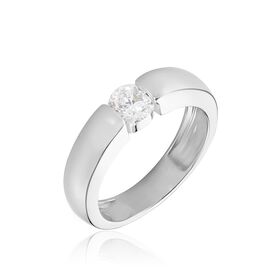 Ring Weißgold 750 Synthetischer Diamant 0,4ct - Ringe mit Stein  | OROVIVO