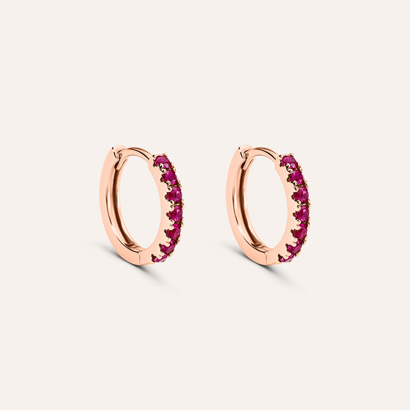 Orecchini A Cerchio Silver Rainbow Argento Rosa Cubic Zirconia - Spannringe Damen | OROVIVO