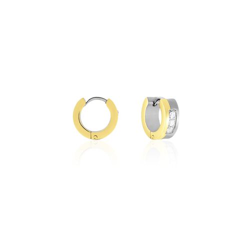 Damen Creolen Edelstahl Bicolor Zirkonia  - Creolen Damen | OROVIVO