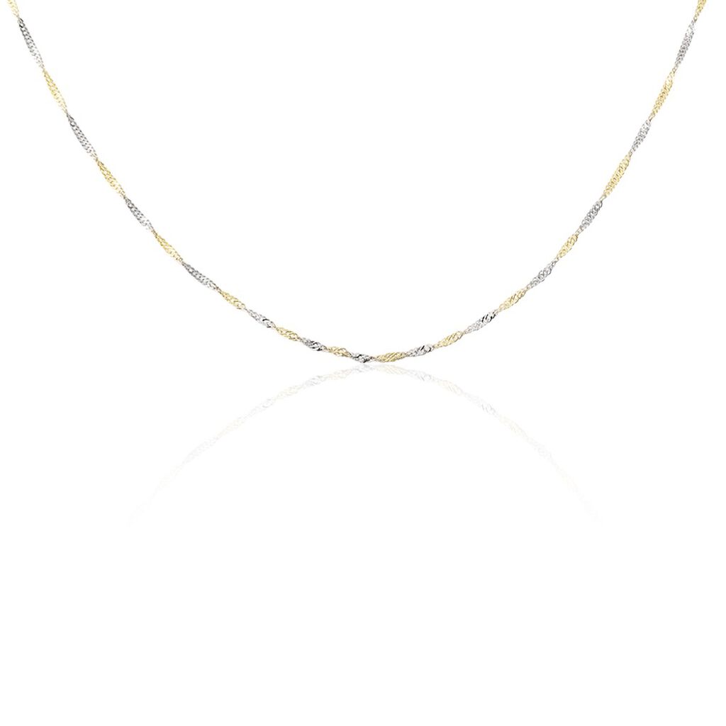 SINGAPUR 6 Damen Kette Gold Bicolor 375 (9 Karat) B 1,8 mm