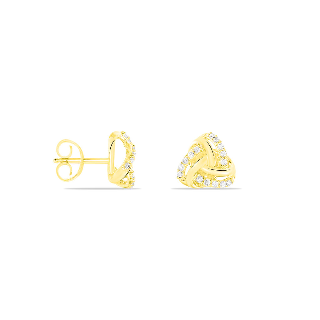 Damen Ohrstecker Gold 375 Diamant 0,15ct Spiralförmig Node  - Ohrstecker Damen | OROVIVO