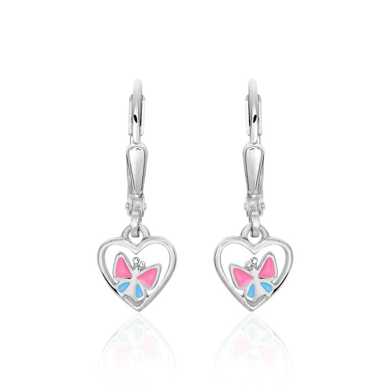 Kinder Ohrhänger Silber 925 Schmetterling Rosa - Ohrhänger Kinder | OROVIVO