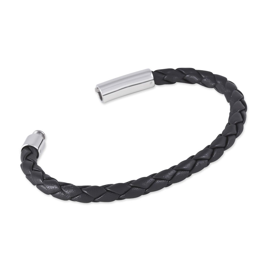 ANGELO Herren Armband Leder Schwarz