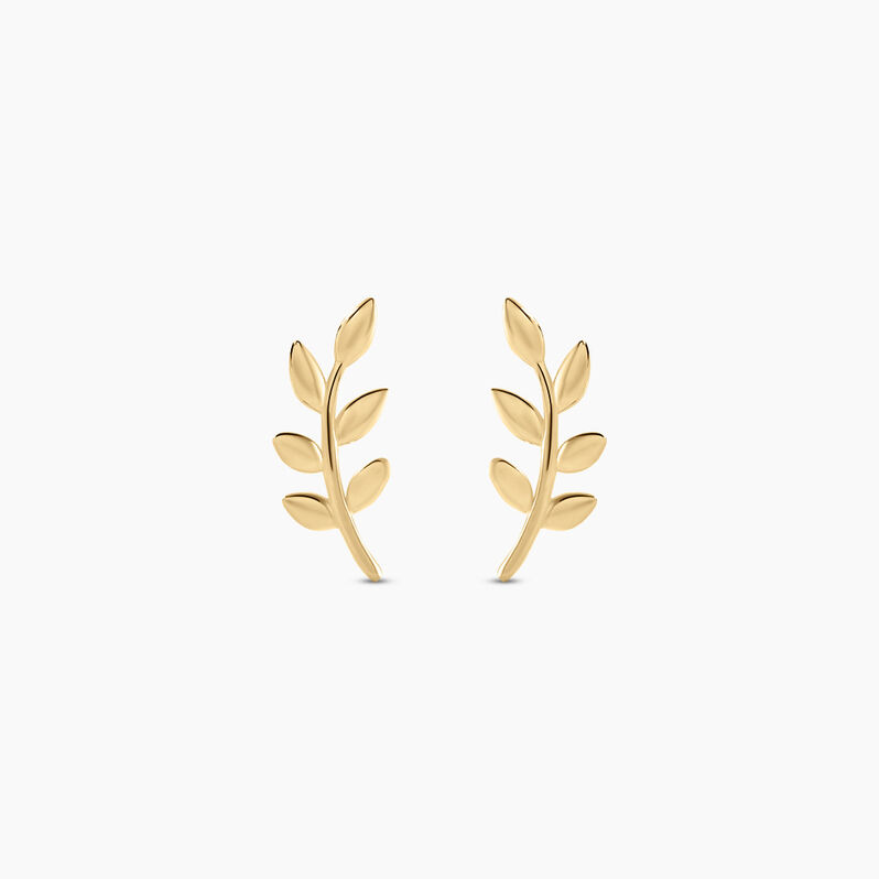 Boucles D'oreilles Puces Foliora Or Jaune - Spannringe Damen | OROVIVO
