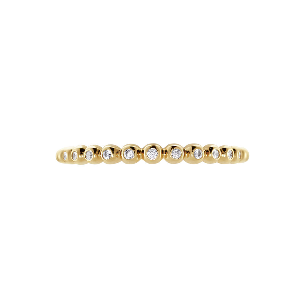MEMO 2 Damen Ring Gold 375 (9 Karat) Zirkonia Wei&szlig; 0,1 ct