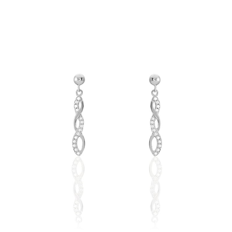 Damen Ohrstecker Lang Silber 925 Zirkonia  - Ohrringe mit Stein Damen | OROVIVO