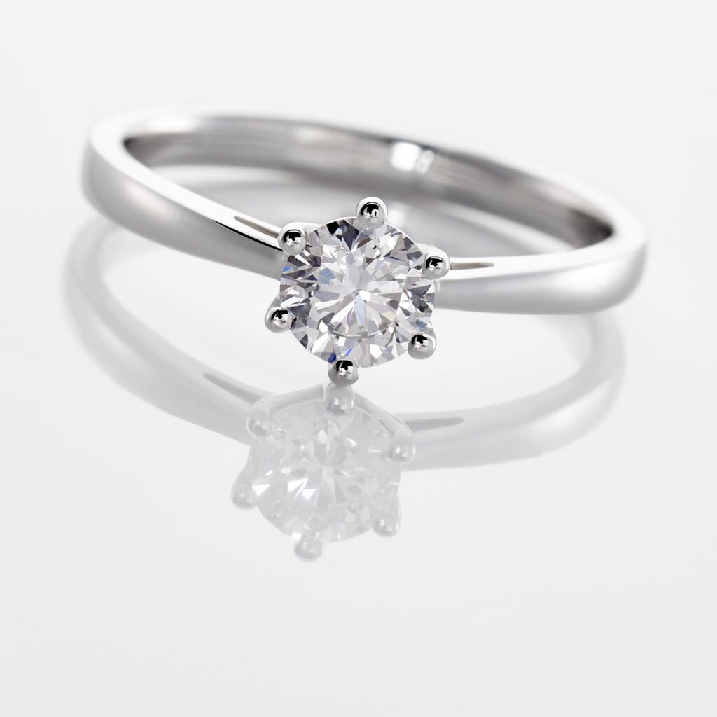 Sonate Damen Ring Wei&szlig;gold 750 (18 Karat) Synthetischer Diamant Wei&szlig; 0,52 ct