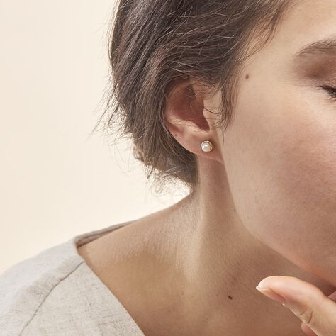Damen Perlenohrringe Gold 375 Zuchtperlen - Ohrstecker Damen | OROVIVO