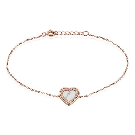 Damenarmband Silber 925 Rosé Vergoldet Herz  - Armbänder mit Anhänger Damen | OROVIVO