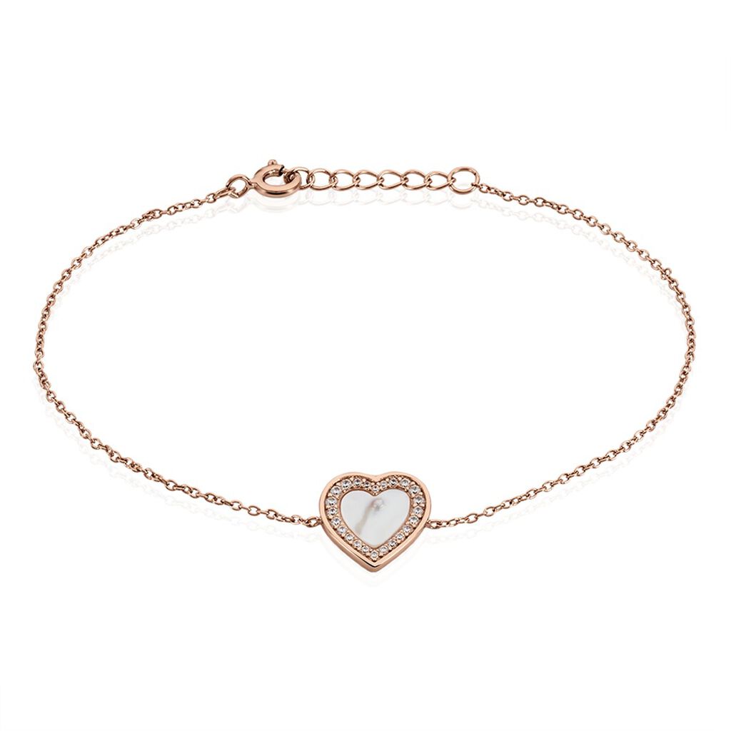 Damenarmband Silber 925 Rosé Vergoldet Herz  - Armbänder mit Anhänger Damen | OROVIVO