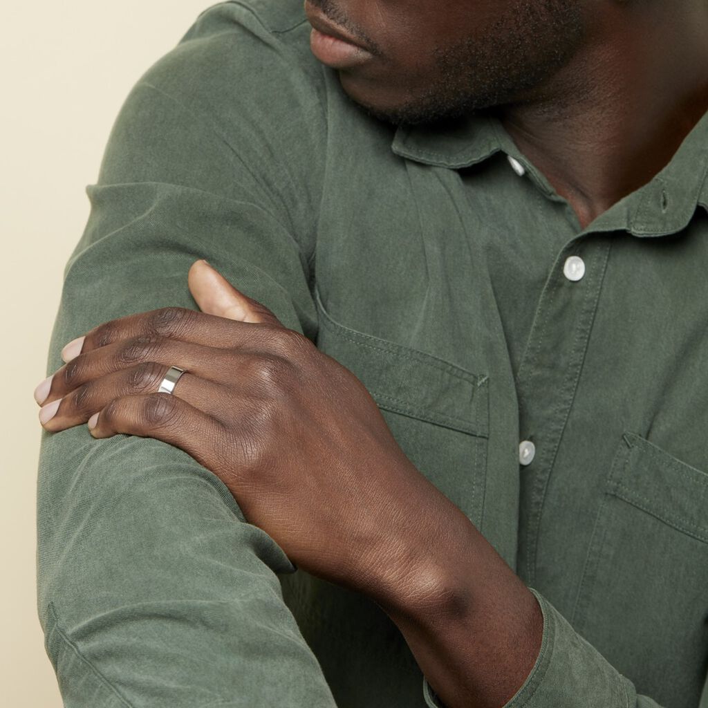 Bague Jourdan Ahou Acier Blanc Diamant - Spannringe Herren | OROVIVO