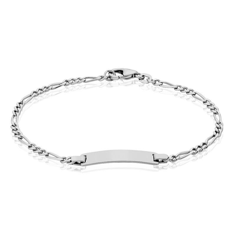 FIGARO S ID Unisex ID Armband Silber 925 Rechteckig B 1 mm - Armb&auml;nder mit Gravur Unisex | OROVIVO