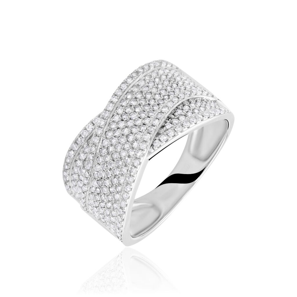 Bague Elyne Or Blanc Diamant - Spannringe Damen | OROVIVO