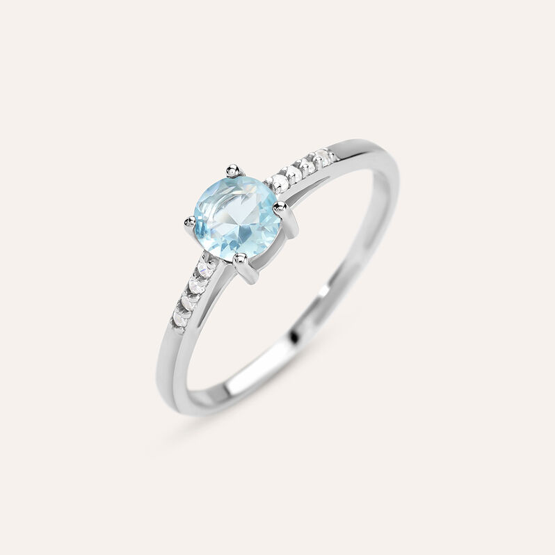 Anello Solitario Silver Rainbow Argento Rodiato Cubic Zirconia - Spannringe Damen | OROVIVO