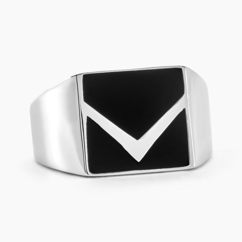 Chevalière Argent Weiss Christoffer Email - Spannringe Herren | OROVIVO