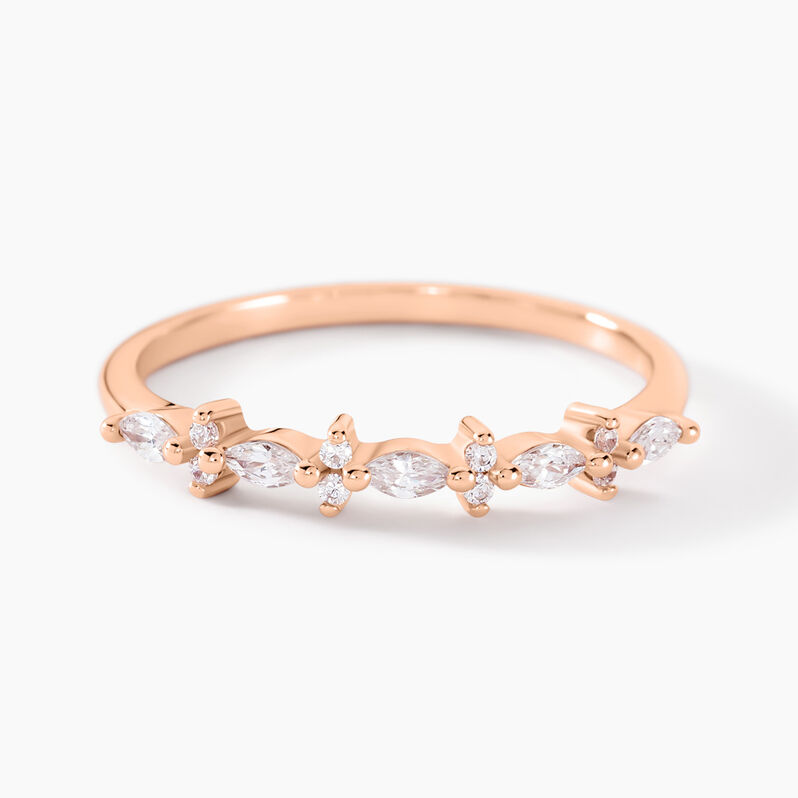 Bague Naura Argent Rose Oxyde De Zirconium - Spannringe Damen | OROVIVO