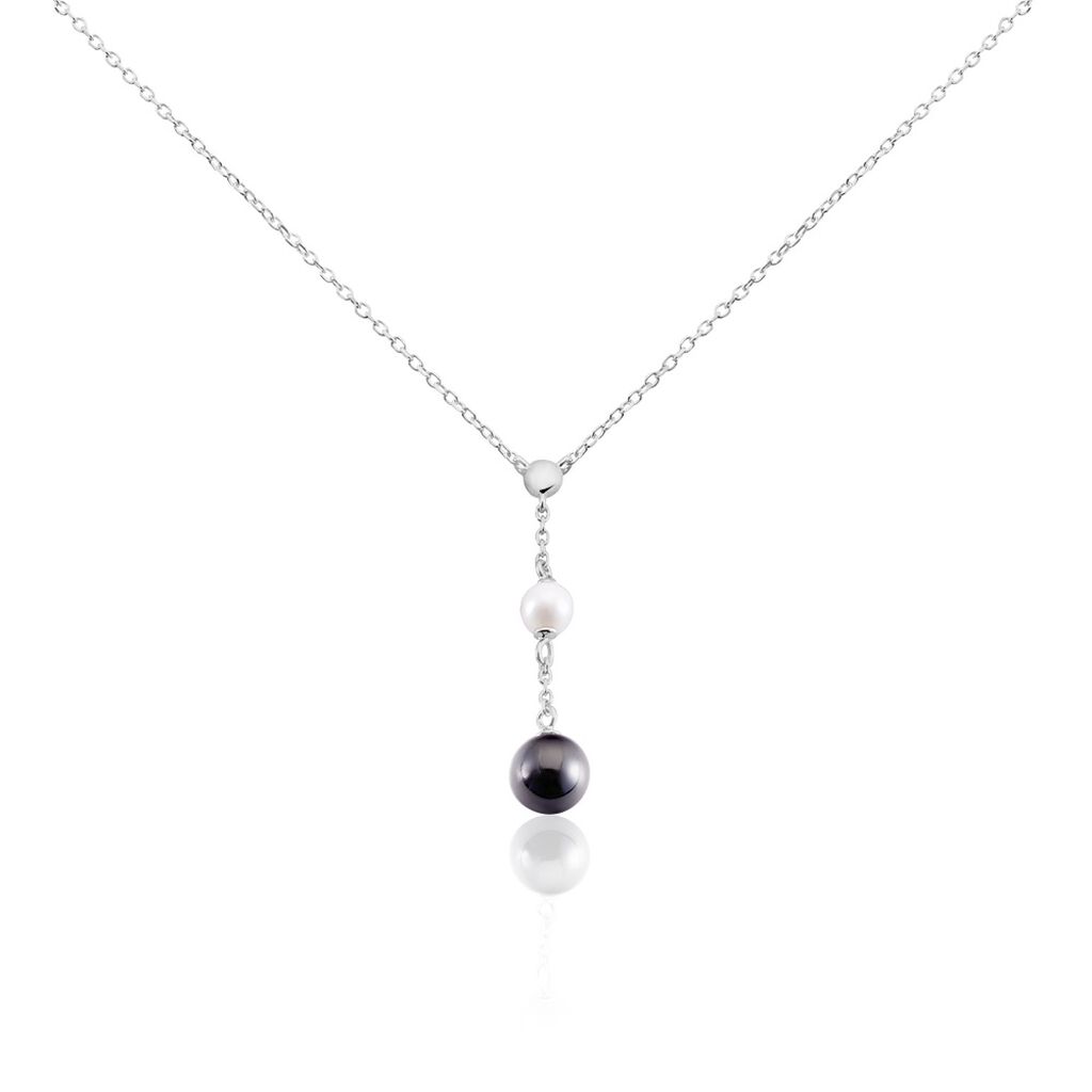 Collier Argent Céramique Perle Culture - Spannringe Damen | OROVIVO