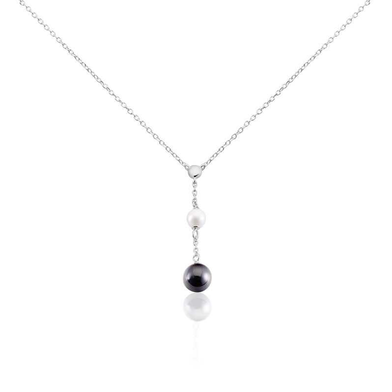 Collier Argent Céramique Perle Culture - Spannringe Damen | OROVIVO
