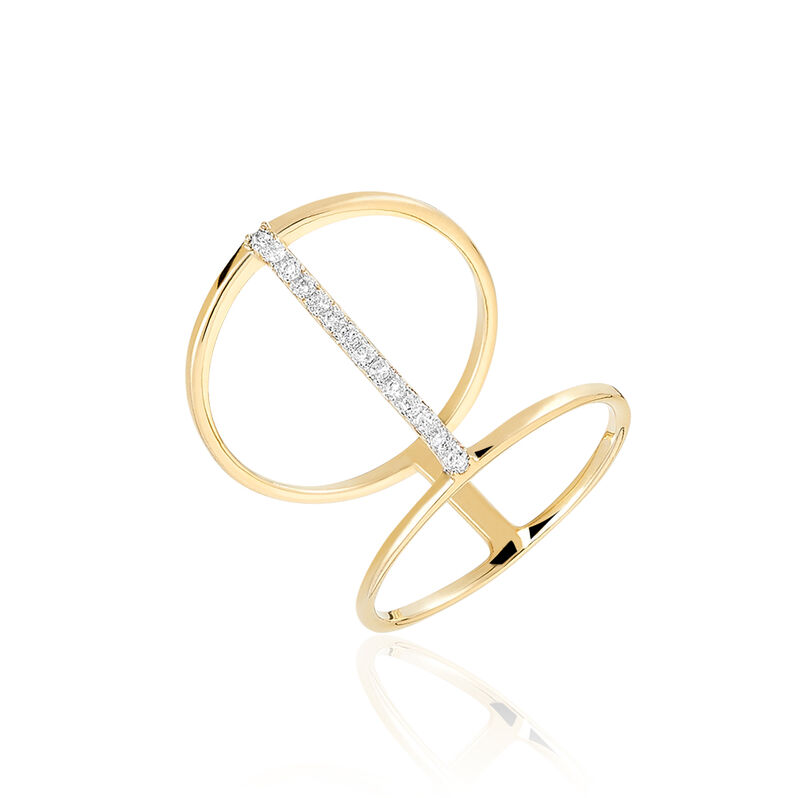 Bague Sherina Plaque Or Jaune Oxyde De Zirconium - Spannringe Damen | OROVIVO