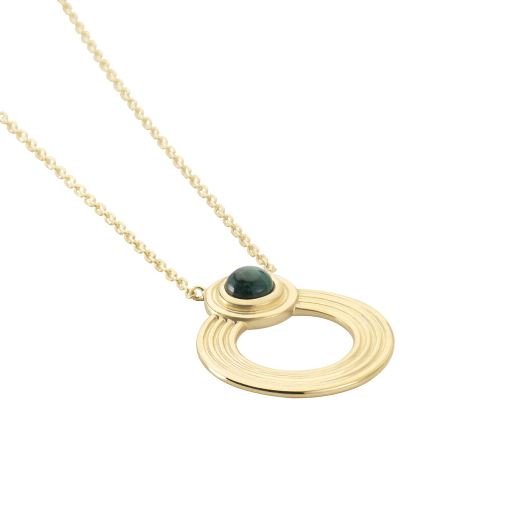 WEDRA Damen Collier Vergoldet Malachit Gr&uuml;n