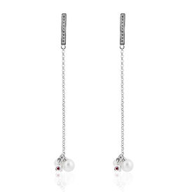 Damen Ohrstecker Lang Silber 925 Zuchtperlen - Ohrstecker lang Damen | OROVIVO