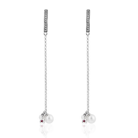 Damen Ohrstecker Lang Silber 925 Zuchtperlen - Ohrringe Damen | OROVIVO