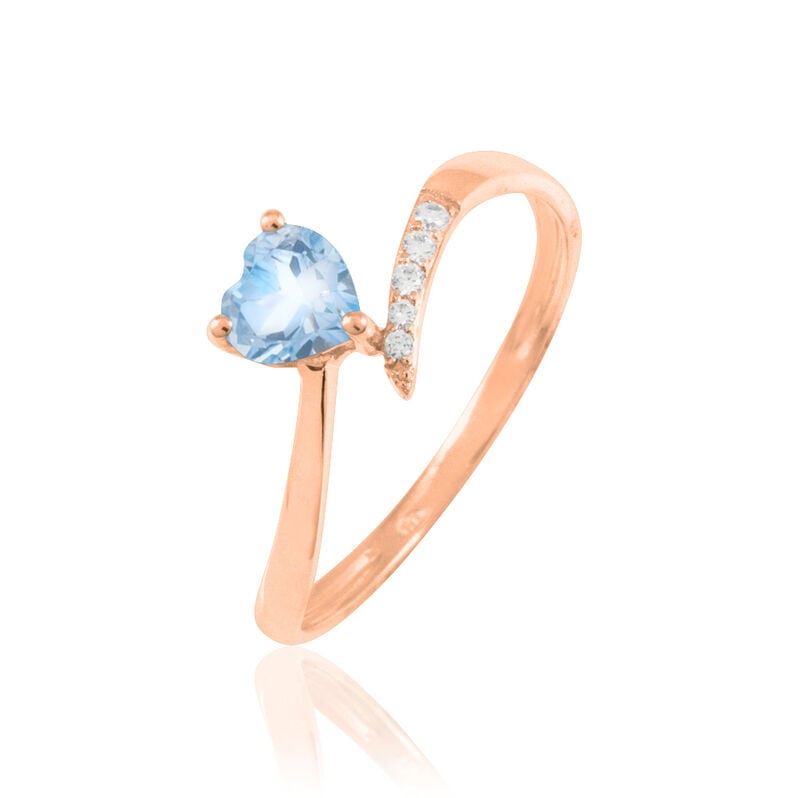 Bague Eva Or Rose Topaze Et Diamant - Spannringe Damen | OROVIVO