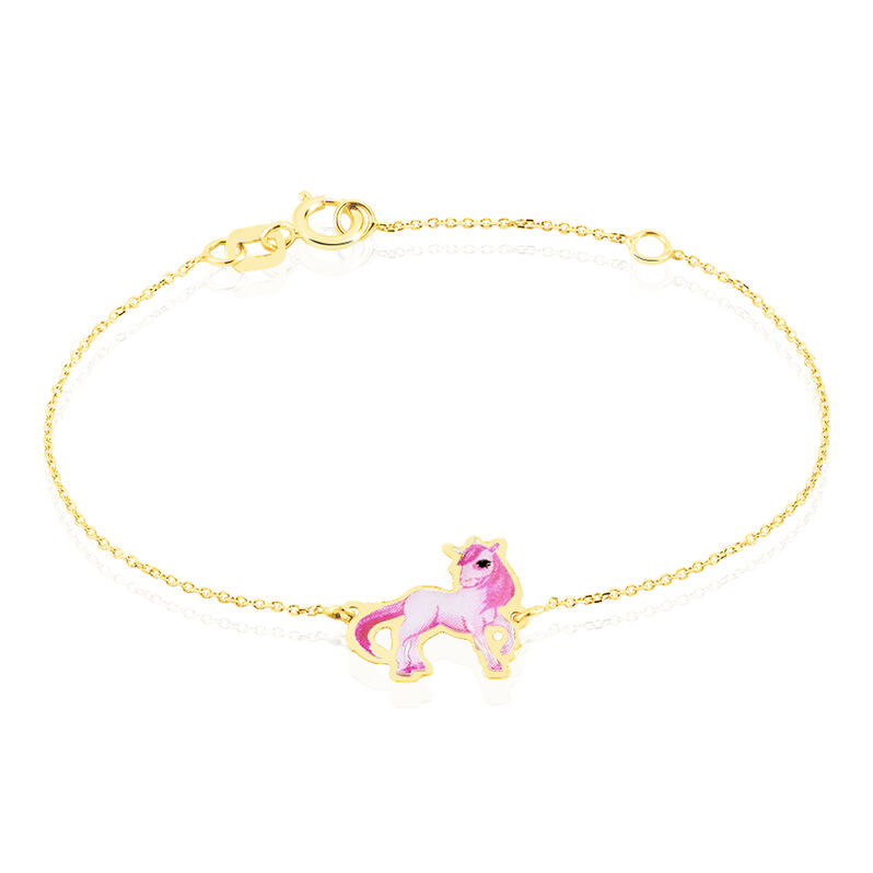 Bracelet Or Jaune Fantasila Poney Smalto Rose - Spannringe Kinder | OROVIVO