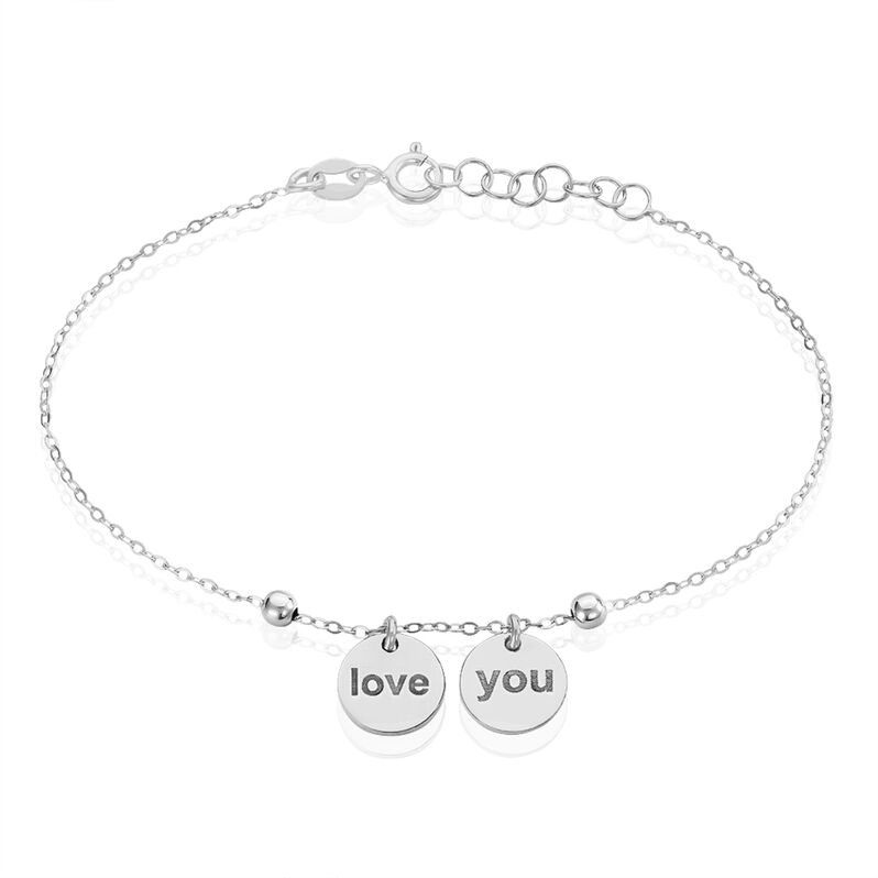 Armband Silber Rhodiniert Love You - Spannringe Damen | OROVIVO