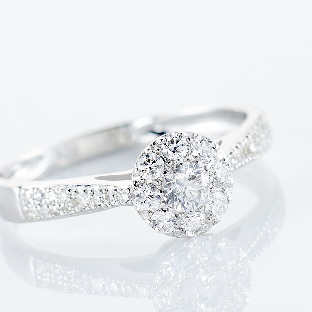 Bague Neptune Or Blanc Diamant - Spannringe Damen | OROVIVO