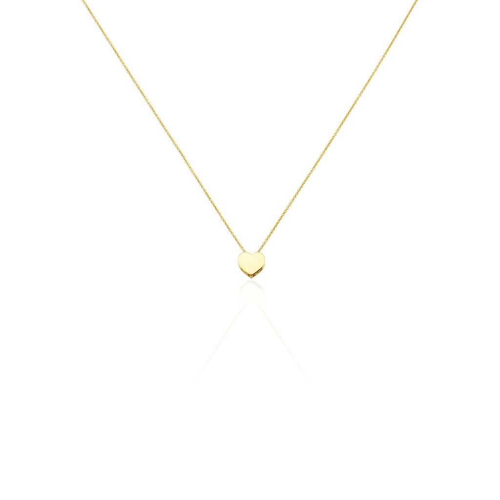 🦚 Damen Halskette Gold 375 Herz Ornamente Ankerkette Kila, Collier ohne Stein