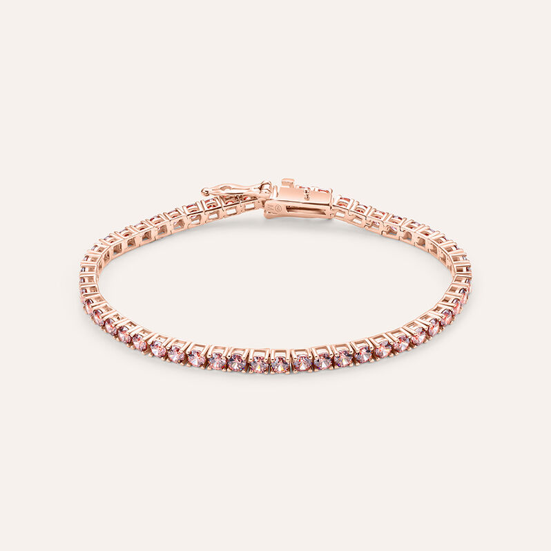 Bracciale Tennis Silver Rainbow Argento Rosato Cubic Zirconia - Spannringe Damen | OROVIVO