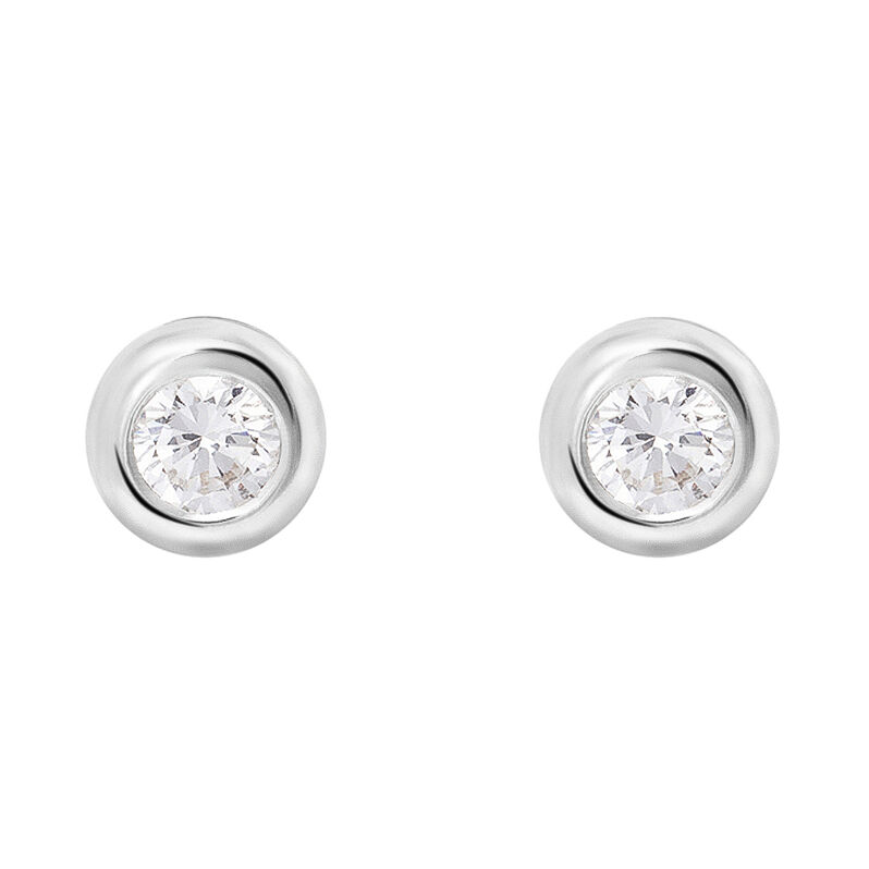Orecchini Lobo Punto Luce Diamade Oro Bianco Diamante Lab-Grown - Spannringe Damen | OROVIVO