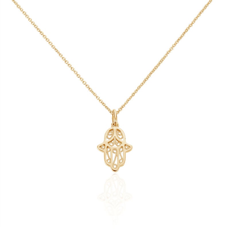 Collier Plaque Or Main De Fatma Ajouree - Spannringe Damen | OROVIVO