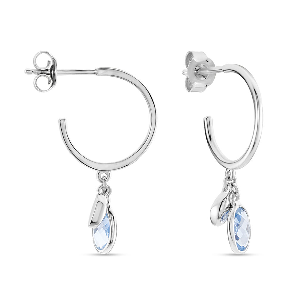 Damen Creolen Silber 925 Andere Steine Blau Sinka 15,00mm  - Creolen Damen | OROVIVO