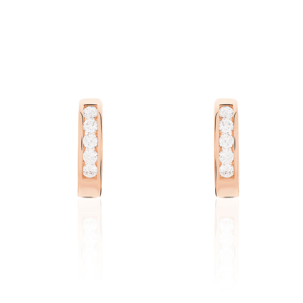 Damen Creolen Silber 925 Rosé Vergoldet Zirkonia - Creolen Damen | OROVIVO