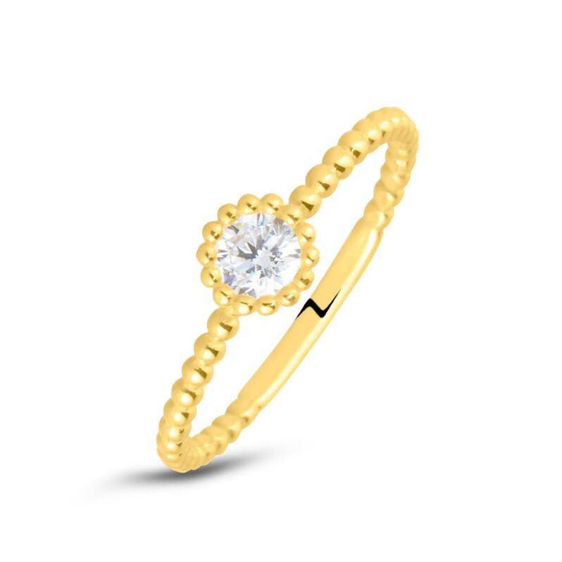 Anello Solitario Claire Oro Giallo Cubic Zirconia - Spannringe Damen | OROVIVO