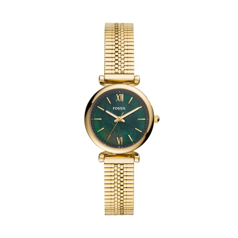Orologio solo tempo in acciaio dorato. quadrante verde - Spannringe Herren | OROVIVO