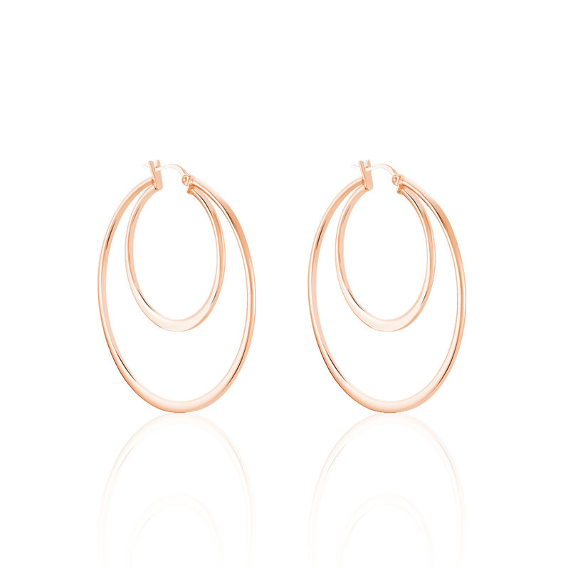 ZAGORA 1 Damen Creolen Edelstahl rosevergoldet Doppelkreis B 1,8 mm - Creolen Damen | OROVIVO