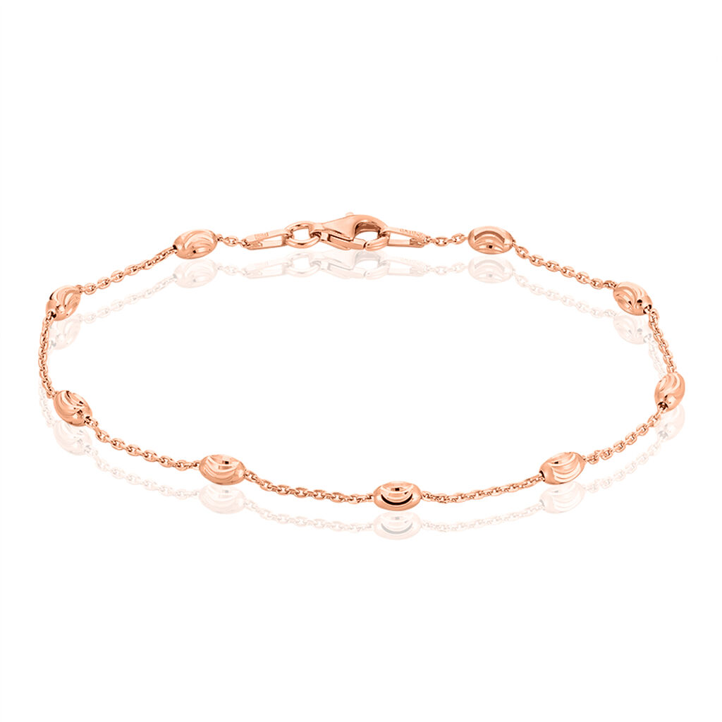 ANKER S DIA. KUGEL Damen Armband Silber rosevergoldet 925 Oval