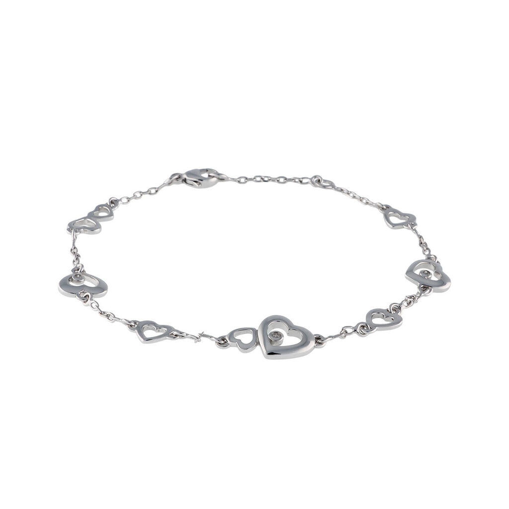 Damen Armband Silber 925 Diamant 0,02ct Herz Belina 9,00mm - Armbänder mit Anhänger Damen | OROVIVO