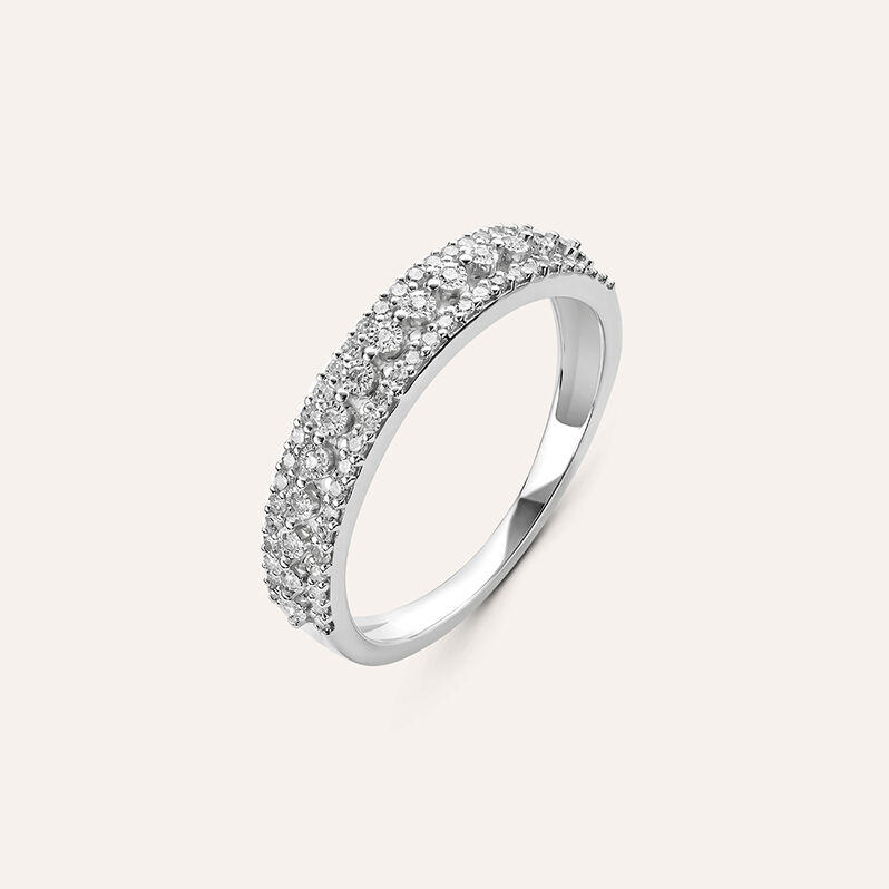 Anello Fascia Sophia Oro Bianco Diamante - Spannringe Damen | OROVIVO