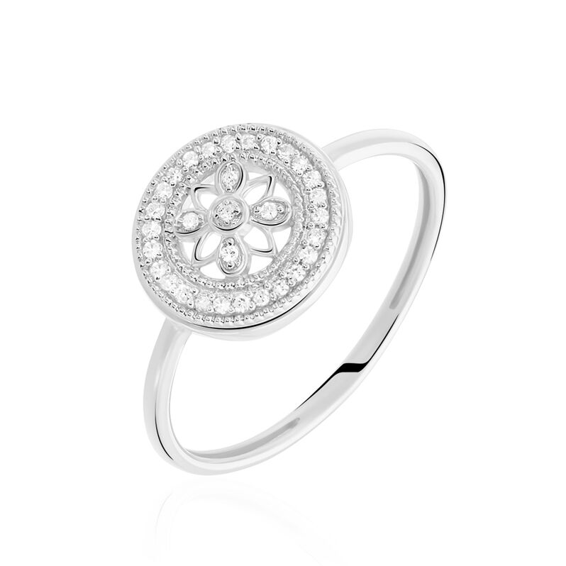 Bague Or Weiss Elfidiane Cercle Fleur Di - Spannringe Damen | OROVIVO