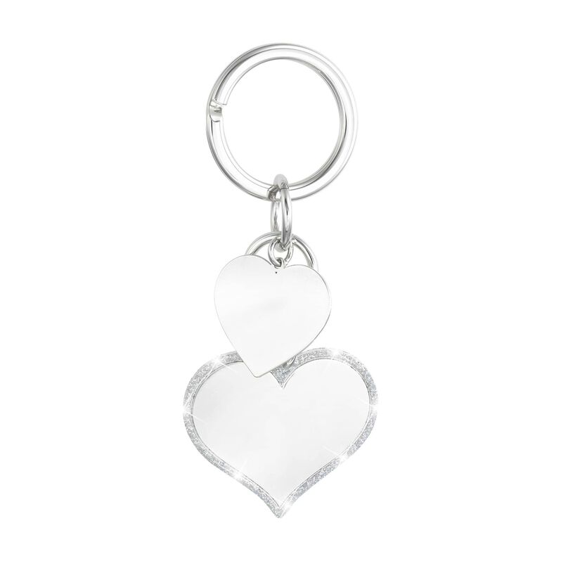 Portachiavi cuori in ottone rodiato e glitter - Spannringe Damen | OROVIVO