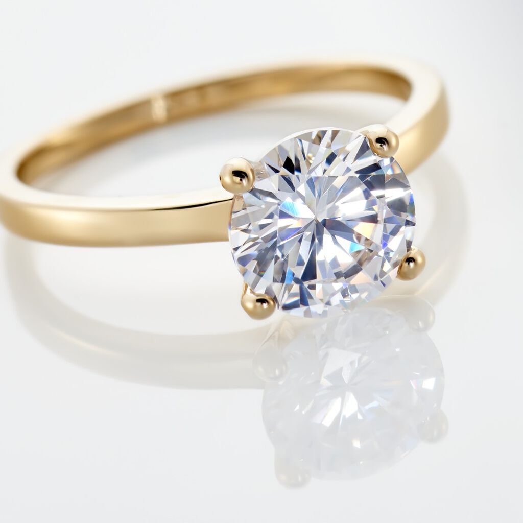 MASCHA Damen Ring Vergoldet 750 Zirkonia Wei&szlig; 0,69 ct