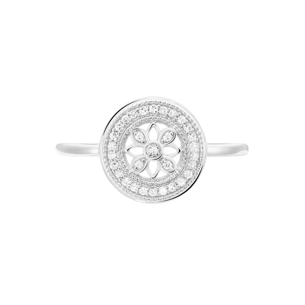 Bague Or Weiss Elfidiane Cercle Fleur Di - Spannringe Damen | OROVIVO