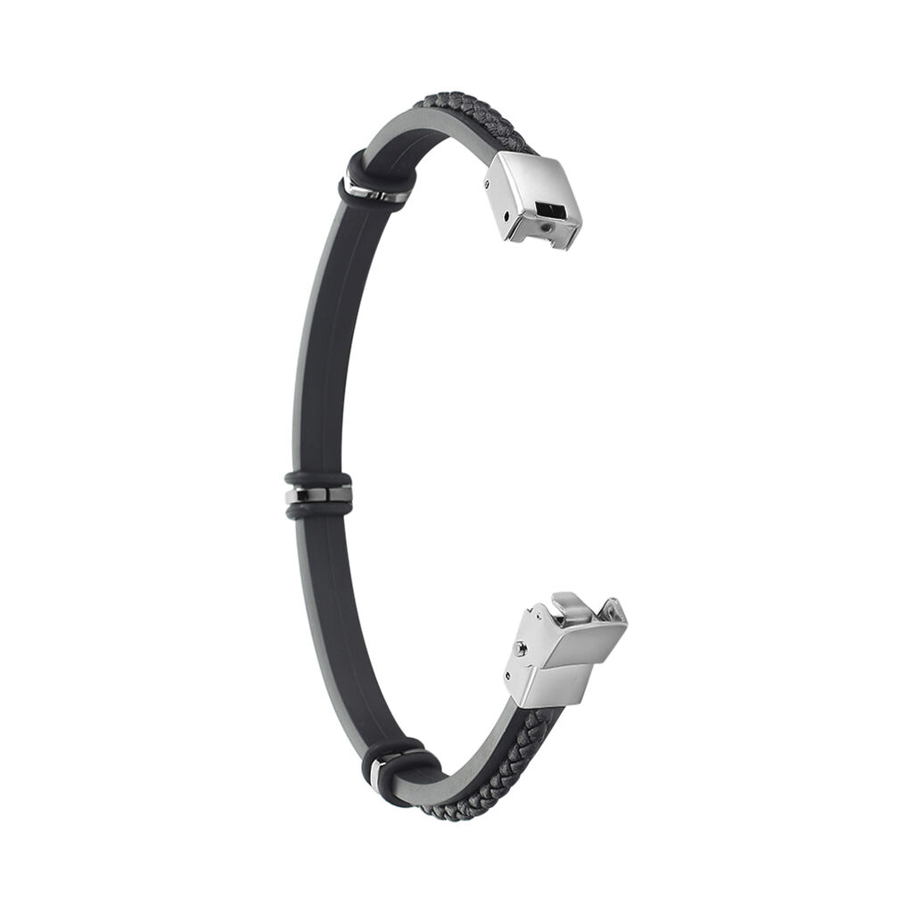 Herren Lederarmband Edelstahl Schwarz - Armbänder Herren | OROVIVO