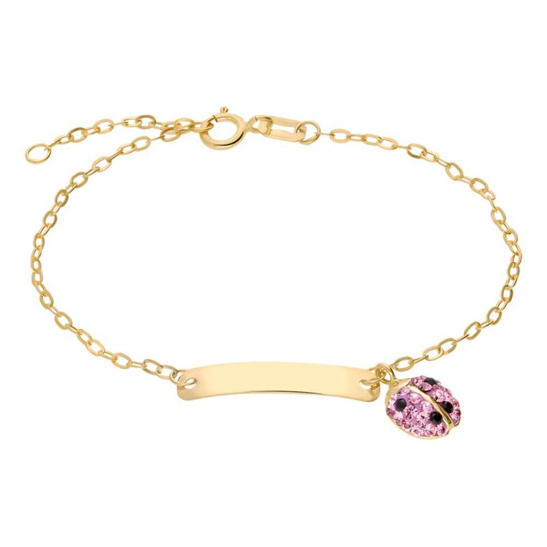 Bracciale Con Targhetta Holy Oro Giallo Cristallo - Spannringe Kinder | OROVIVO